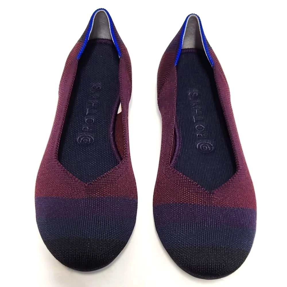 Rothys Blackberry Captoe Ombre Stripe Colorblock‎ Flats